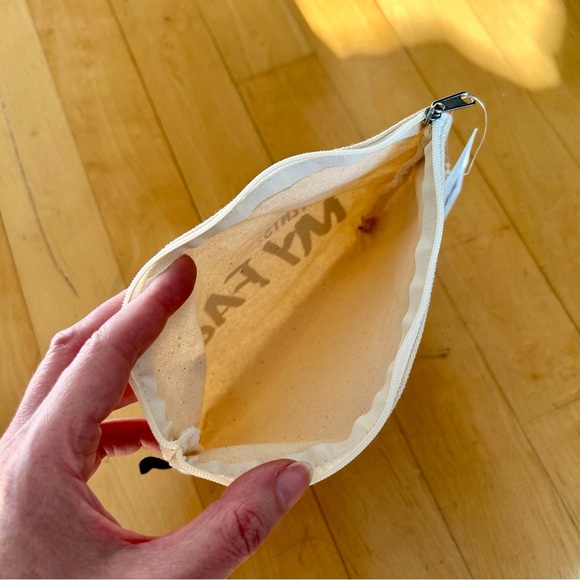 AOA Studio “Contents: My Face” Canvas Travel, Meke-Up Bag Pouch, Cream, Black - Picture 4 of 9